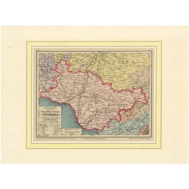 Map of the Kingdom of Württemberg, 1885 For Sale - Image 10 of 10