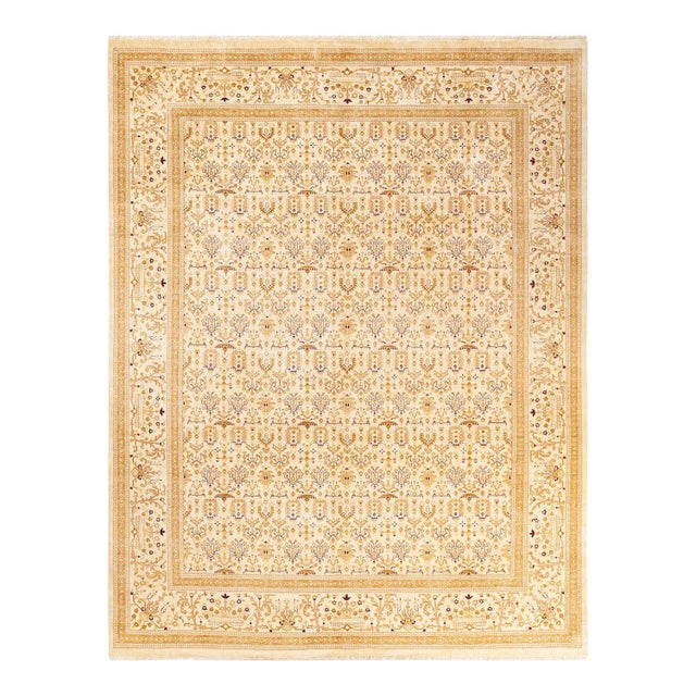 Ivory Mogul, One-of-a-Kind Hand-Knotted Area Rug in Ivory, 7' 10" x 10' 1" For Sale - Image 8 of 8