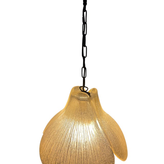 Pendant Lamp with Glass Leaves from Peill & Putzler, 1970s For Sale - Image 6 of 12