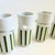 MCM LaGardo Tackett Green Striped Faceted Tumblers - Set of 4 - Schmid International Porcelain For Sale In San Francisco - Image 6 of 11