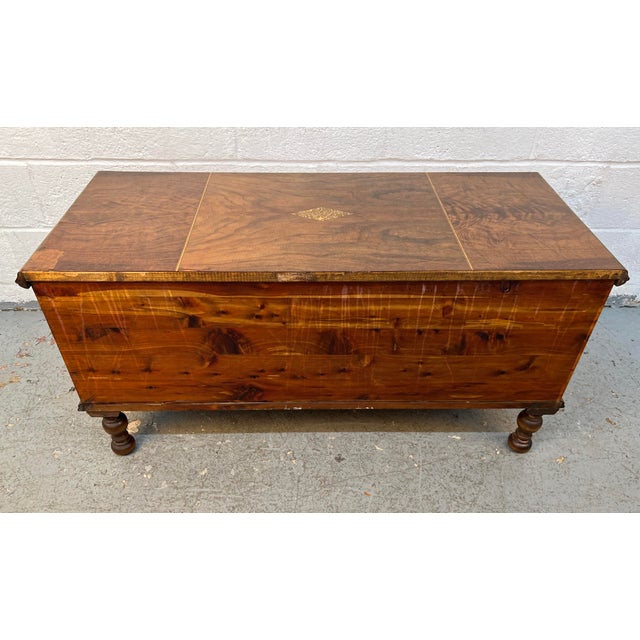 Wood Vintage Figured Walnut Cedar Chest by Dillingham Mfg. Co For Sale - Image 7 of 13