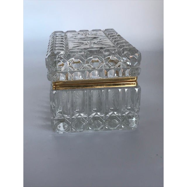 Vintage Crystal Glass Hinged Trinket Box Chairish