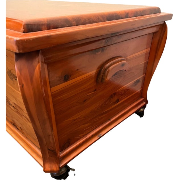 Mid-Century Modern 1960s Mid Century Cedar Wood Chest Wheels For Sale - Image 3 of 10
