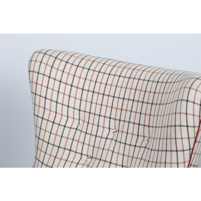 Danish Cabinetmaker Lounge Chair in Wool, 1940s For Sale - Image 3 of 8