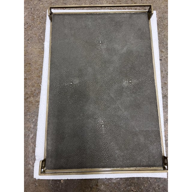 Art Deco Contemporary Faux Shagreen Tray For Sale - Image 3 of 5