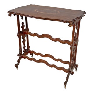Antique Italian Rectangular Wooden Coffee Table with Wheels, 1800s For Sale