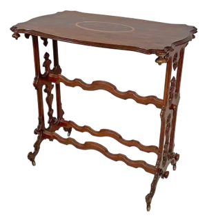Antique Italian Rectangular Wooden Coffee Table with Wheels, 1800s