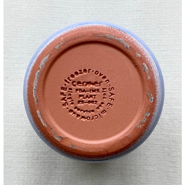 Two Glazed Multi-Purpose La Fermiere Pots - Valentines Red & Periwinkle Blue For Sale In New York - Image 6 of 6