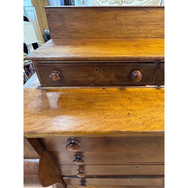 Mid 19th Century American Late Classical Flame Mahogany Chest of Drawers With Glove Boxes, Circa 1840 For Sale - Image 5 of 12