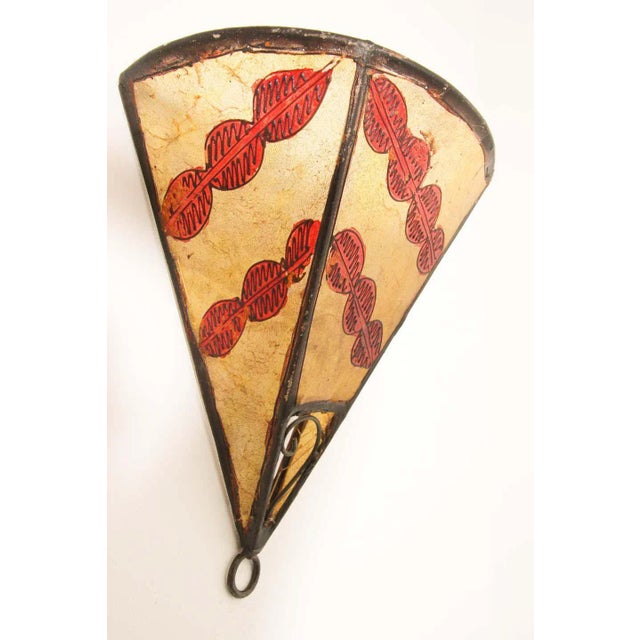 Ethnic Parchment African Art Wall Sconce For Sale In Palm Springs - Image 6 of 10