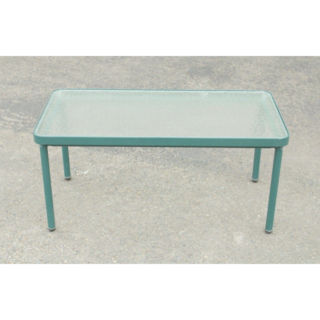 Brown Jordan Vintage Green Painted Glass Patio Top Coffee Table Chairish