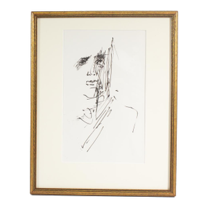 1960s Abstract Ink Portrait Drawing by James L. Bruch