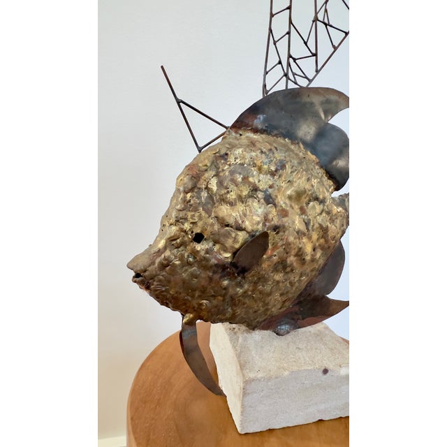 Late 20th C. Artist-Signed Brutalist Fish Sculpture For Sale - Image 6 of 9