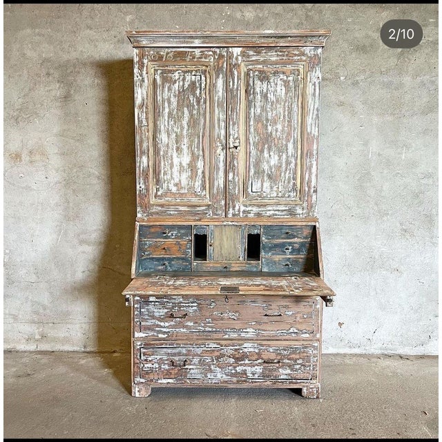This remarkable secretaire was crafted in the rural heart of Sweden in 1844, likely for a modest farmhouse where...