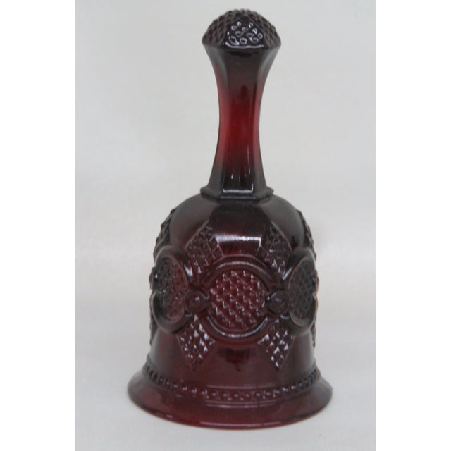 Late 20th Century Avon Cape Cod Collection Ruby Red Glass Hostess Bell 4198b For Sale - Image 5 of 10