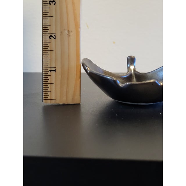 Gray Crate & Barrel Ginkgo Leaf Trinket Dish For Sale - Image 8 of 9