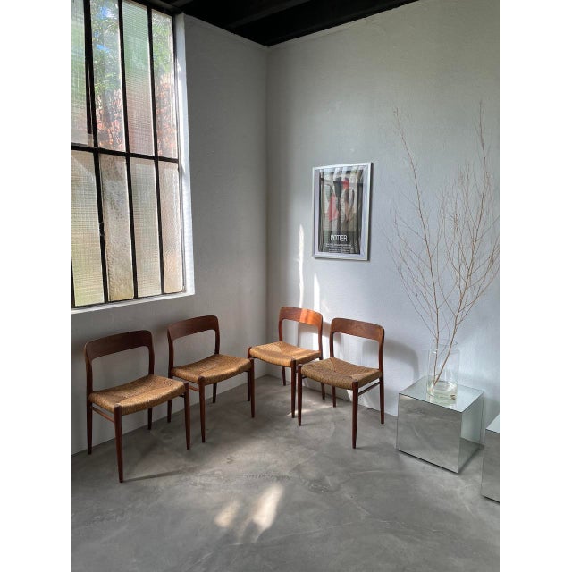 Model 75 Straw Chairs by Niels Otto Møller, 1950s, Set of 4 For Sale - Image 11 of 18