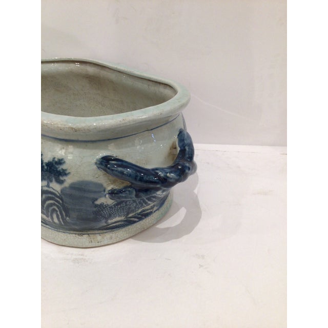 Chinoiserie Blue & White Foot Bath Planter For Sale In Nashville - Image 6 of 8