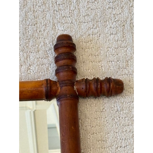 Antique French Faux Bamboo Mirror For Sale - Image 16 of 18