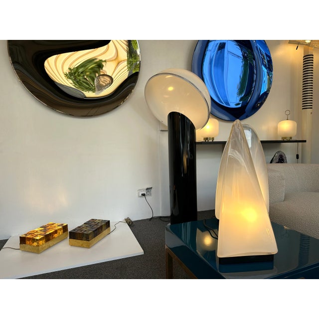 Contemporary Pair of Brass and Murano Glass Cube Marquetry Lamps, Italy For Sale - Image 12 of 12