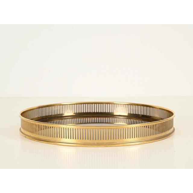 Round Tray in 24k Gold-Plated Brass and Tortoiseshell Acrylic Glass from Dior, Italy, 1970s For Sale - Image 10 of 13