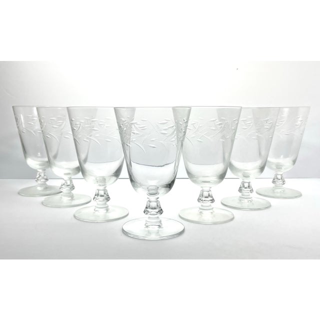 Fostoria “Bridal Wreath” Set of 7 Juice Glasses 4 3/4” 6oz Good vintage condition. No chips, cracks, or fleabites. Height...
