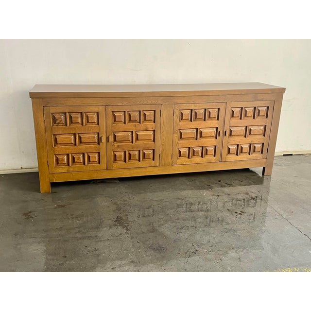 French Oak Brutalist Sideboard, 1970s For Sale - Image 14 of 16