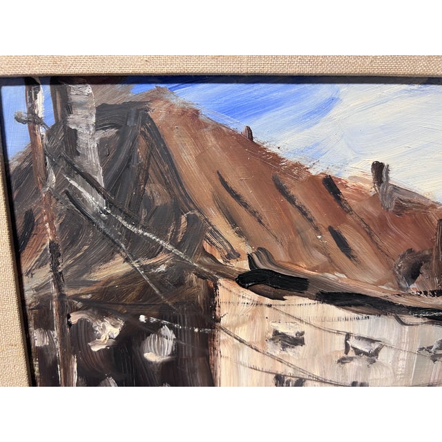 Original Oil Painting on Board, European Cityscape, Unsigned, Framed For Sale - Image 10 of 11