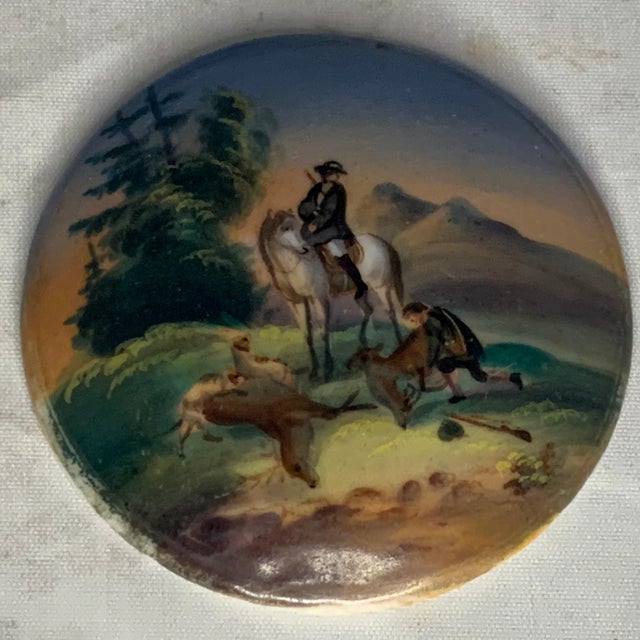 Traditional Antique German Porcelain Stein Lids: Hand-Painted 19th Century Collection For Sale - Image 3 of 10