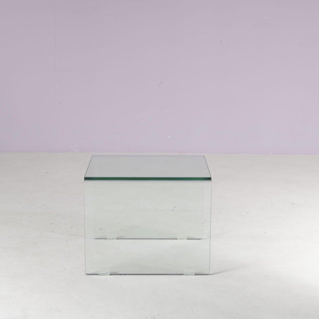 Glass Waterfall Side Table from Fiam, Italy, 1980s For Sale - Image 4 of 7