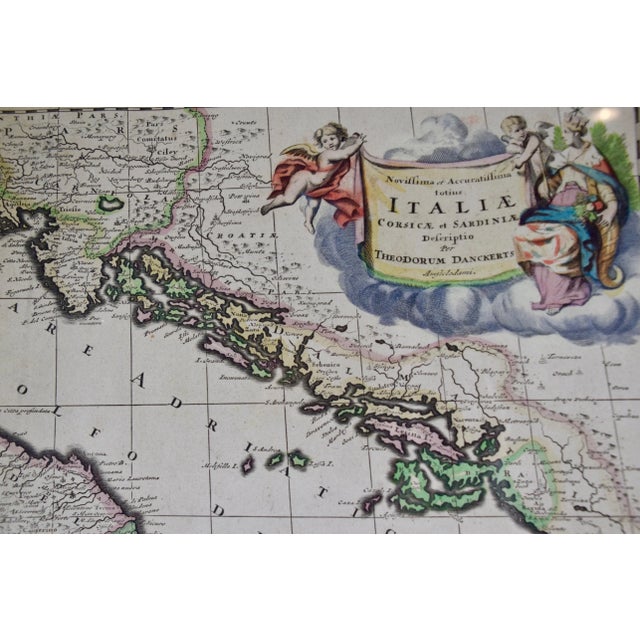 Sculpture Materials 17th Century Dutch Map of Italy, Sicily, Sardinia, Corsica and Dalmatian Coast, 1690 For Sale - Image 7 of 9