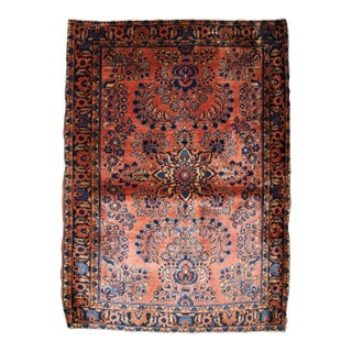 1920s, Handmade Antique Persian Sarouk Rug 3.3' X 5.5' For Sale