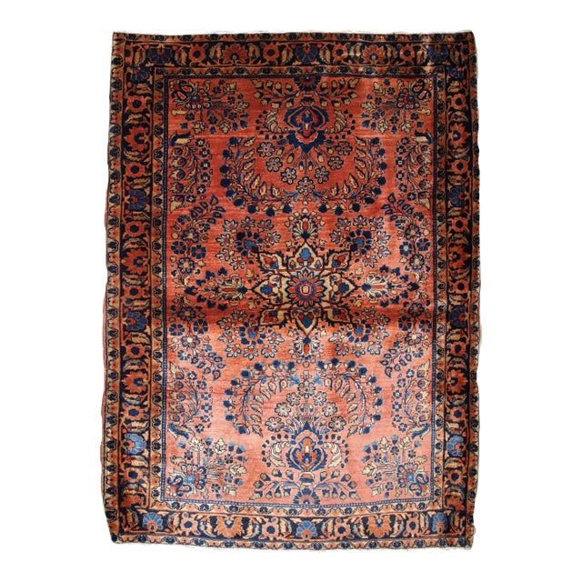 1920s, Handmade Antique Persian Sarouk Rug 3.3' X 5.5' For Sale