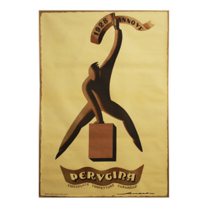 1928 Italian Art Deco Poster, Cioccolatini Perugina (1980's Re-Issue) by Federico Seneca - Brown