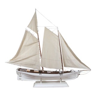 Vintage America Nautical Maritime Model Sailboat Scooner Yacht Clipper Boat For Sale