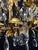 Vintage Italian Gilt Tole Mid-Century Modern Chandlier For Sale - Image 9 of 15