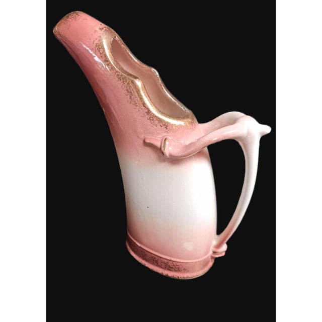 Antique Staffordshire Late Victorian Royal Fenton, Made in England. Soft Pink With Sponge Gilded Trim For Sale - Image 10 of 17