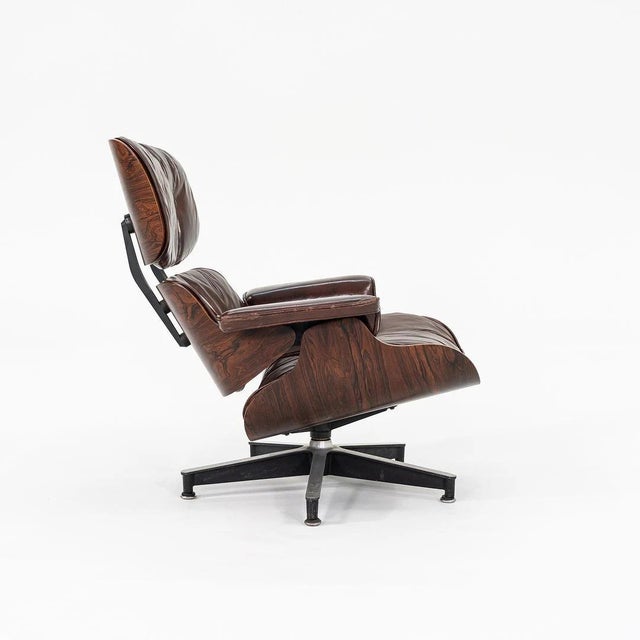 1956 Original Herman Miller Eames Lounge Chair & Ottoman in Rosewood and Brown Leather For Sale - Image 10 of 12
