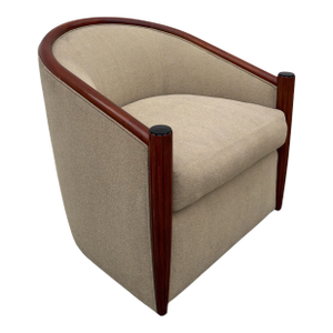 1990s Art Deco Style Swivel Club Chair Attributed to Sally Sirkin Lewis for J Robert Scott - 1 of 2 Available