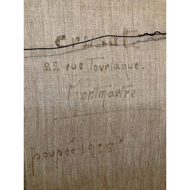 Blue Roger Crusat, Large French Expressionist Oil Painting, Girl, Poupèe, the Doll, Ecole de Paris For Sale - Image 8 of 11