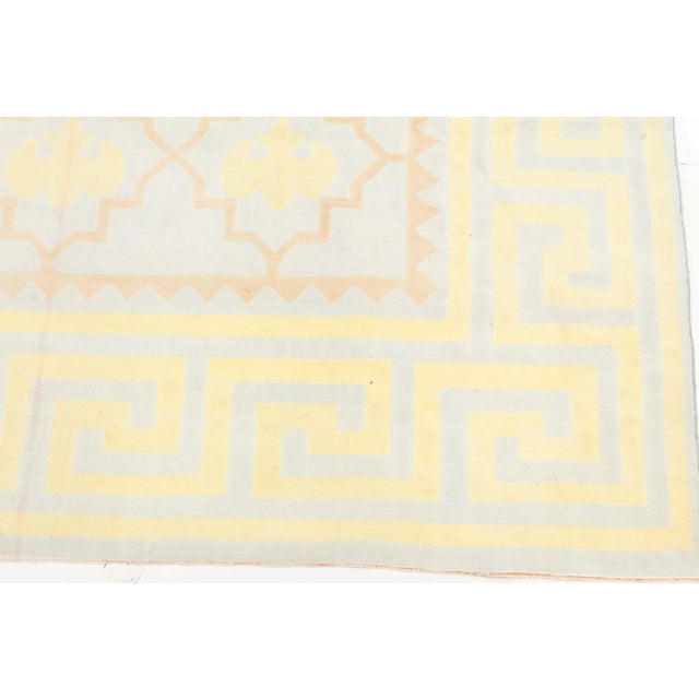 Textile Doris Leslie Blau Extra Large Vintage Indian Dhurrie Rug with Geometric Allover For Sale - Image 7 of 8