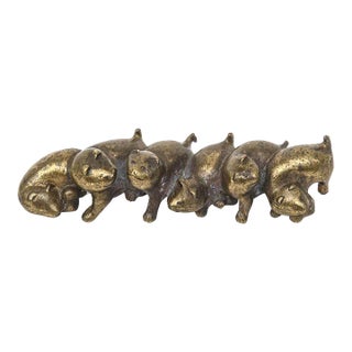 Vintage Signed Arthur Court Bronze Paperweight of Dogs, 1979 For Sale