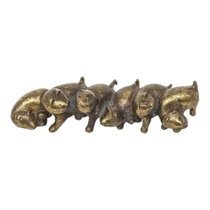 Vintage Signed Arthur Court Bronze Paperweight of Dogs