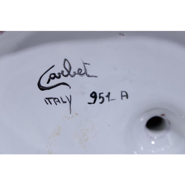 Vintage Pair of Corbet Italian Majolica Porcelain Roosters - Signed For Sale - Image 18 of 18