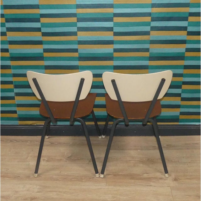 Industrial Chairs in Wood and Metal, Netherlands, Set of 2 For Sale - Image 4 of 7