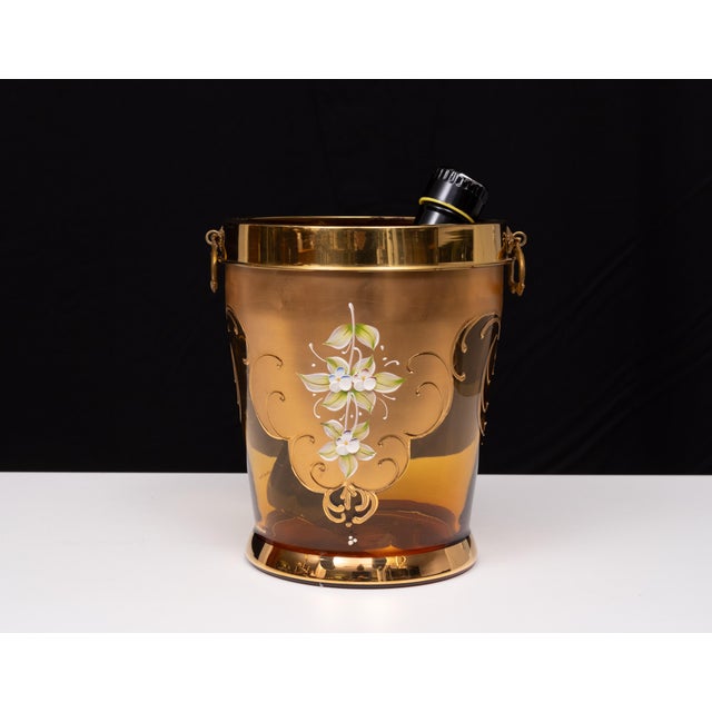 Murano Gold Decorated Glass Ice Bucket, Italy, 1950 For Sale - Image 11 of 14