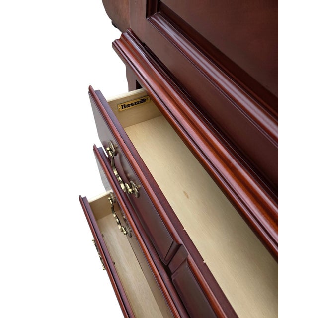 1990s 1990s Thomasville Collectors Cherry Dresser High Chest on Chest Armoire Wardrobe For Sale - Image 5 of 12