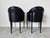 1980s 1980’s Italian Art Deco Postmodern Black Lacquer & Leather Club Chairs – Pair/ Sold For Sale - Image 5 of 12