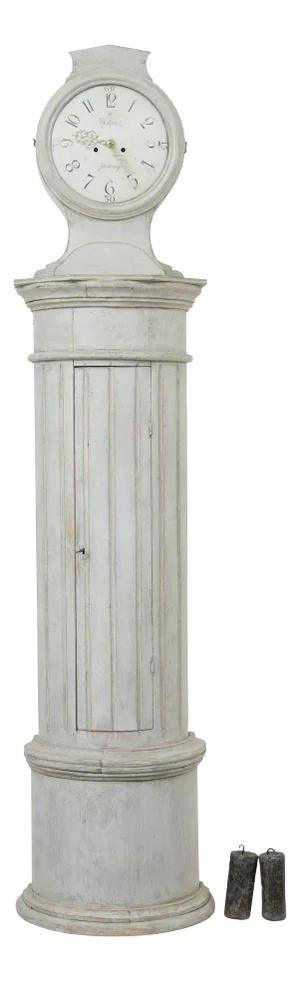 Antique Swedish Painted Long Case Clock, 1837
