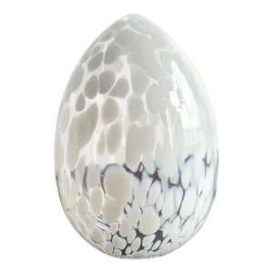 Large Vintage 15" Murano Art Glass White Blown Glass Egg Sculpture